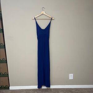 West Kei Blue Sleeveless Spaghetti Strap Maxi Dress